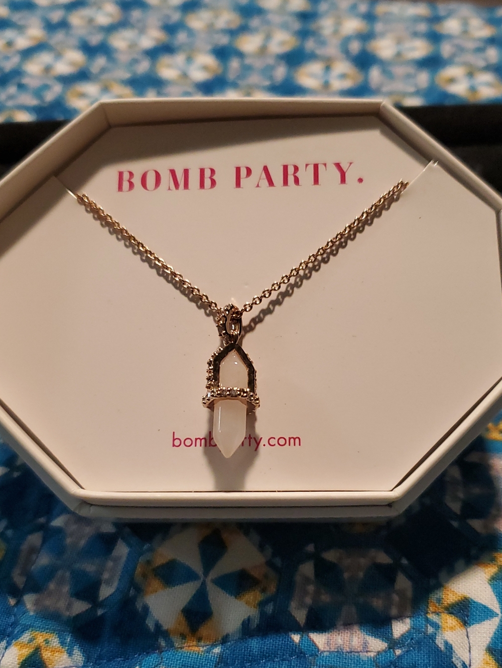 Bomb Party Rose Quartz Necklace.